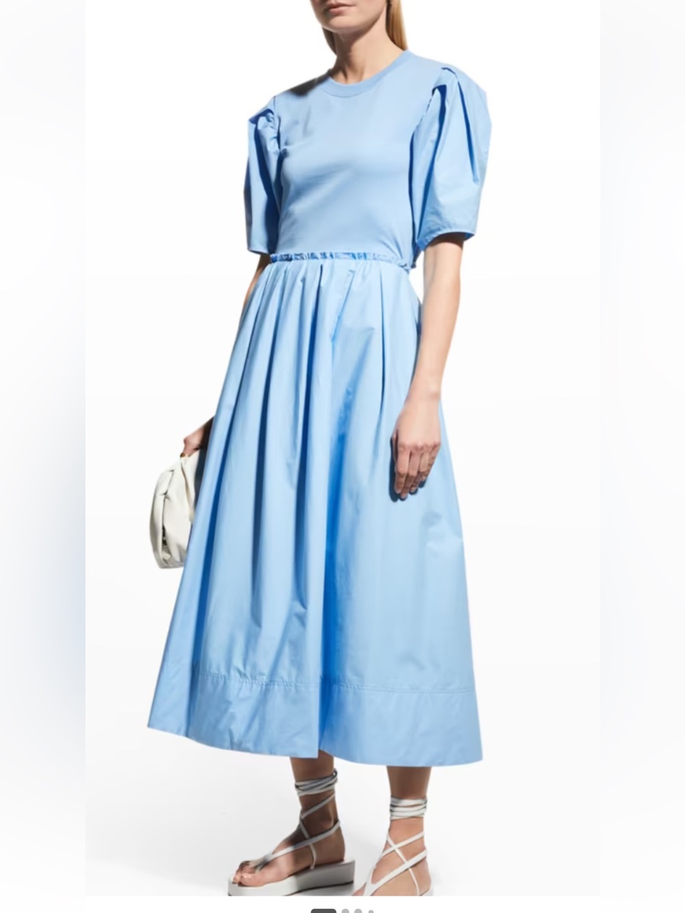 Tanya Taylor Adelaide Puffed Sleeve Self-Tie Open Back Midi Dress Size 2X